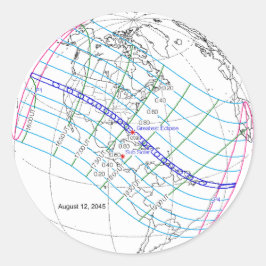 Eclipse 太陽の 2045のグローバルパス合計 ラウンドシール