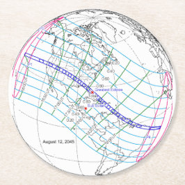 Eclipse 太陽の 2045のグローバルパス合計 ラウンドペーパーコースター