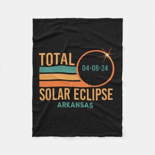 Eclipse 太陽の Arkansas 2024年4月8日Total Totality フリースブランケット (正面)