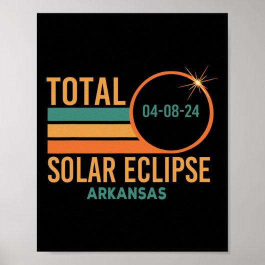 Eclipse 太陽の Arkansas 2024年4月8日Total Totality ポスター (正面)