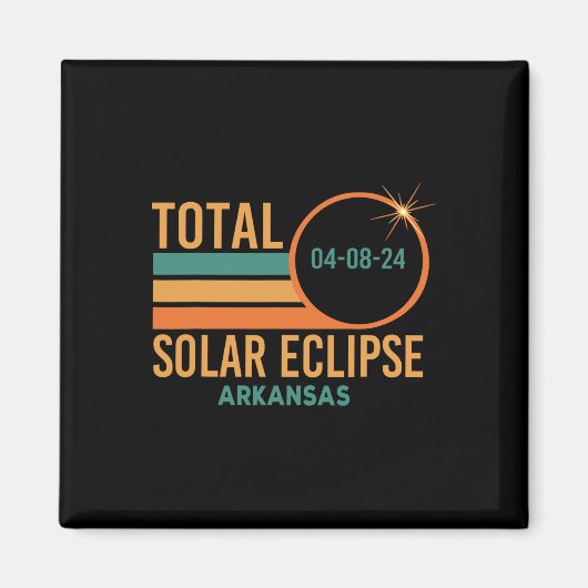 Eclipse 太陽の Arkansas 2024年4月8日Total Totality マグネット (正面)
