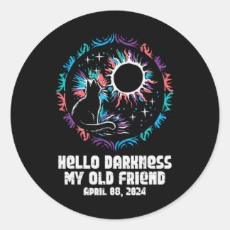 Eclipse 太陽の Cat Hello Darkness 4月8日Women Gir ラウンドシール