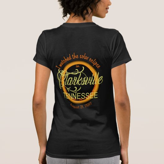 Eclipse 太陽の Clarksville TN女子シャツ Tシャツ (裏面)