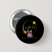 Eclipse 太陽の Glassを装着した2024年太陽の猫 缶バッジ (正面&裏面)