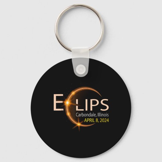Eclipse 太陽の Illinois Carbondale Usa Totality Apr キーホルダー (正面)