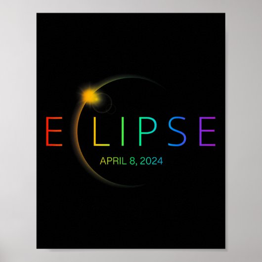 Eclipse 太陽の Rainbow 2024トータル太陽のEclipse 4.0 ポスター (正面)