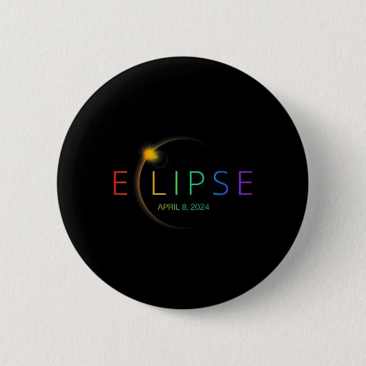 Eclipse 太陽の Rainbow 2024トータル太陽のEclipse 4.0 缶バッジ (正面)