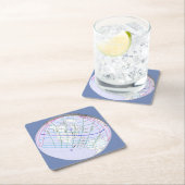 Eclipse 2017の太陽のグローバルパスの合計 スクエアペーパーコースター (インサイチュ)