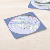 Eclipse 2017の太陽のグローバルパスの合計 スクエアペーパーコースター (アングル)