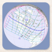 Eclipse 2017の太陽のグローバルパスの合計 スクエアペーパーコースター (正面)