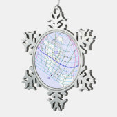 Eclipse 2017の太陽のグローバルパスの合計 スノーフレークピューターオーナメント (右)