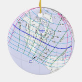 Eclipse 2017の太陽のグローバルパスの合計 セラミックオーナメント (裏面)