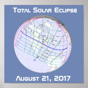 Eclipse 2017の太陽のグローバルパスの合計 ポスター