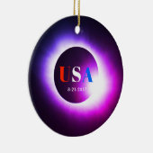 Eclipse 2017太陽のの合計 – 米国 セラミックオーナメント (右)