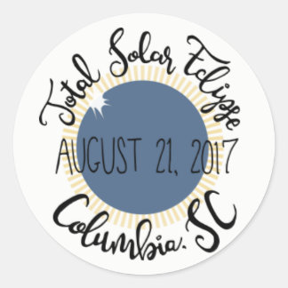 Eclipse 2017太陽の Columbia SCラウンドステッカー合計 ラウンドシール