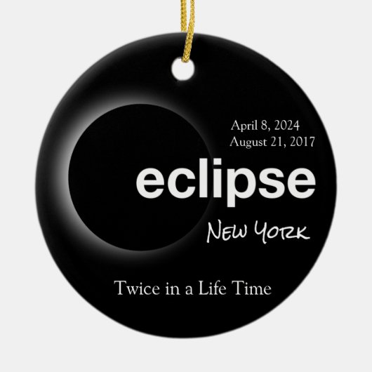 Eclipse 2017 太陽の 2024ニューヨークの合計 セラミックオーナメント (正面)