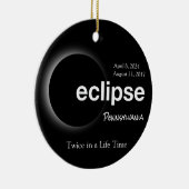 Eclipse 2017 太陽の 2024ペンシルバニア州 セラミックオーナメント (右)