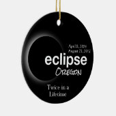 Eclipse 2017 太陽の 2024 – オレゴン州 セラミックオーナメント (右)