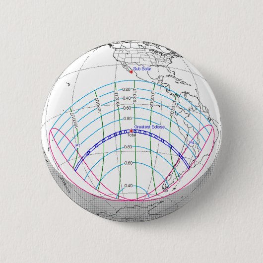 Eclipse 2019の太陽のグローバルパス合計 缶バッジ (正面)
