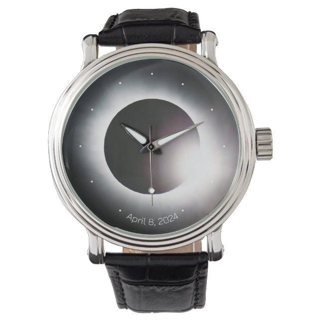 Eclipse 2024のパーソ太陽のナライズ 腕時計 (正面)