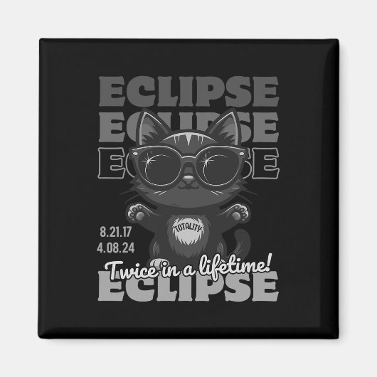 Eclipse 2024の太陽の合計をライフタイムの合計で2回 マグネット (正面)