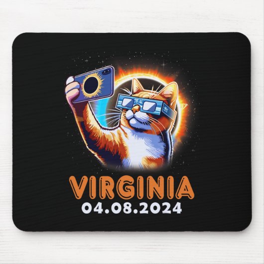 Eclipse 2024のVirgを使用した太陽の自撮り マウスパッド (正面)