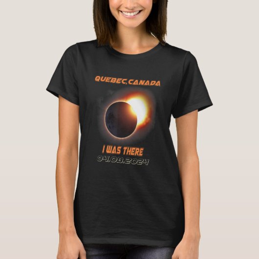 Eclipse 2024ケベック太陽のカナダの合計1 tシャツ (正面)