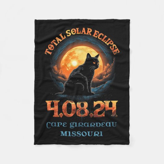 Eclipse 2024ケープ太陽のジラルデオ・ミズーリ フリースブランケット (正面)