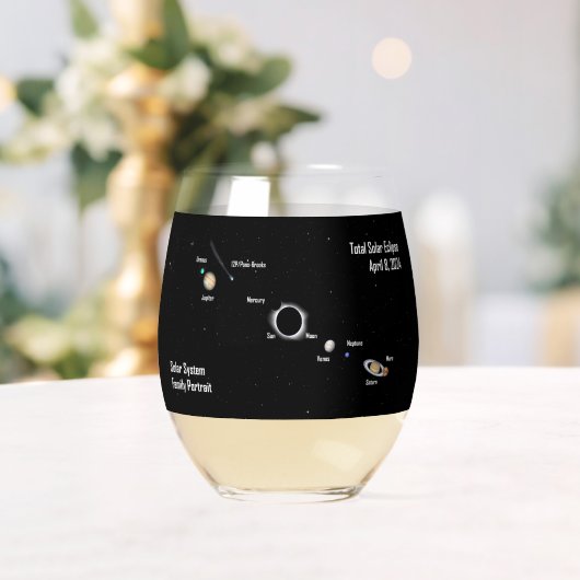 Eclipse 2024システムファ太陽のミリポートレート合計 ステムなしワイングラス (インサイチュ (ウェディング))