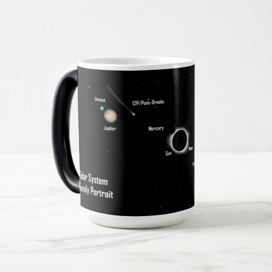 Eclipse 2024システムファ太陽のミリポートレート合計 モーフィングマグカップ (正面左)