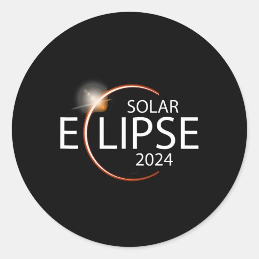 Eclipse 2024シャツの太陽のEclipseパーティー ラウンドシール (正面)