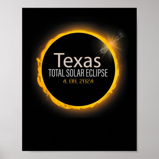 Eclipse 2024シャツ全日食太陽の州テキサス州 ポスター (正面)