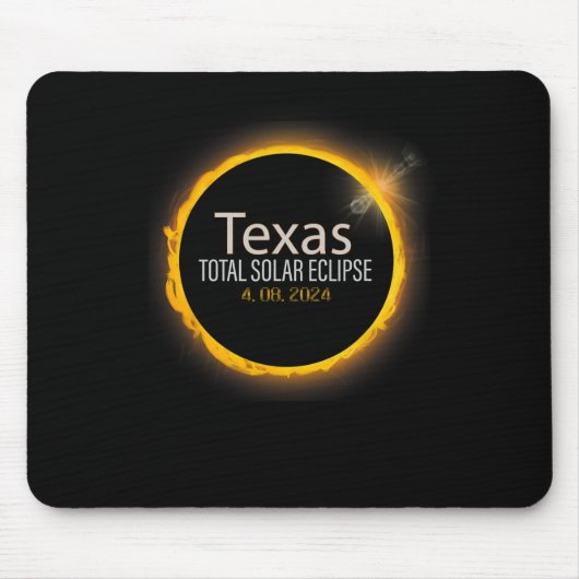 Eclipse 2024シャツ全日食太陽の州テキサス州 マウスパッド (正面)