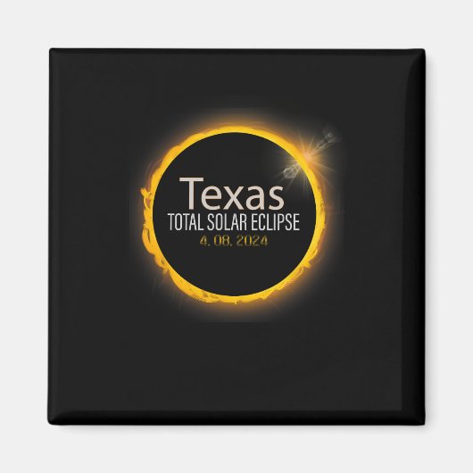 Eclipse 2024シャツ全日食太陽の州テキサス州 マグネット (正面)