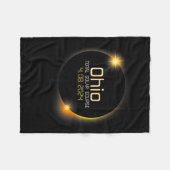 Eclipse 2024シャツ州オハイオ総太陽の食 フリースブランケット (正面(横))