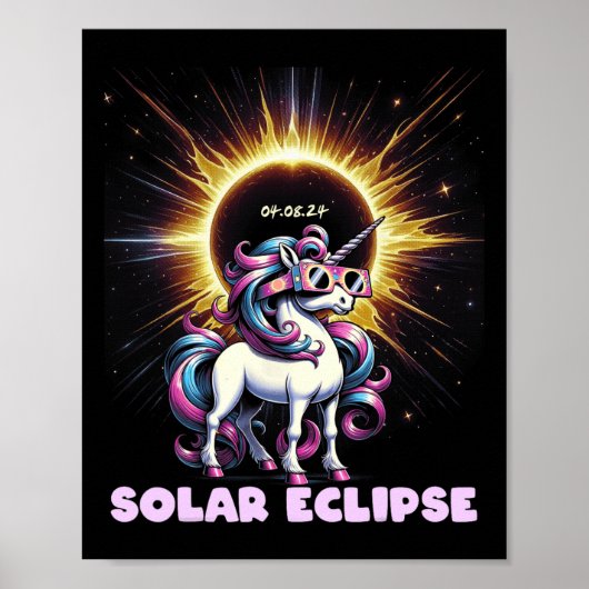 Eclipse 2024シャツ皆既日食4月8日24日Unic ポスター (正面)