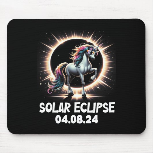 Eclipse 2024シャツ皆既日食4月8日24日Unic マウスパッド (正面)