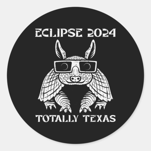 Eclipse 2024トータリティテキサス州アルマジロ男性の女性キ ラウンドシール (正面)