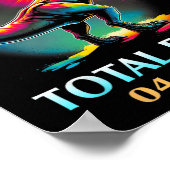 Eclipse 2024トータル太陽のEclipse Tレックス恐竜 ポスター (角)