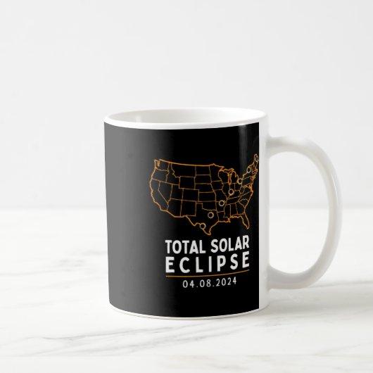 Eclipse 2024パーティーアメリカ総数米国地図 コーヒーマグカップ (右)