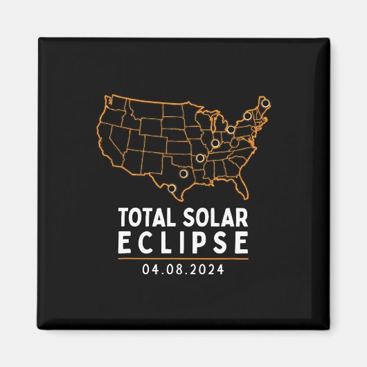 Eclipse 2024パーティーアメリカ総数米国地図 マグネット (正面)