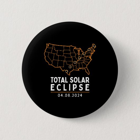 Eclipse 2024パーティーアメリカ総数米国地図 缶バッジ (正面)