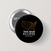 Eclipse 2024パーティーアメリカ総数米国地図 缶バッジ (正面&裏面)