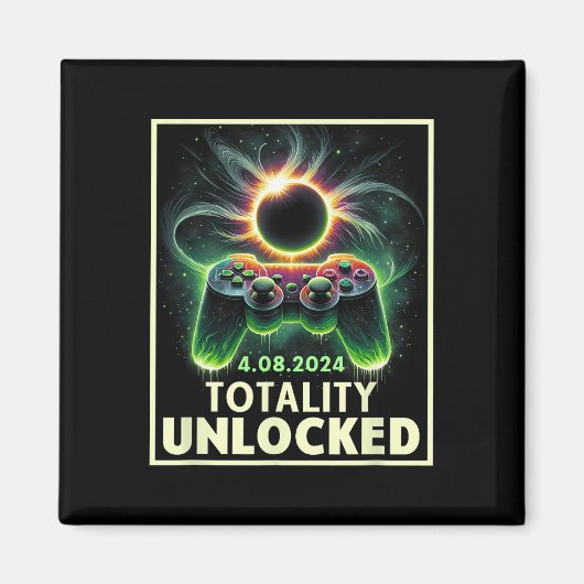 Eclipse 2024ビデ太陽のオゲームコントローラボーイの合計数 マグネット (正面)