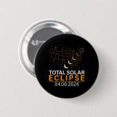 Eclipse 2024マップ太陽のEclipse 2024年4月8日Eclips 缶バッジ (正面&裏面)