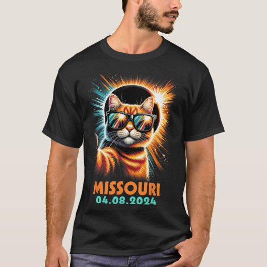 Eclipse 2024ミズーリ太陽のーの自己修復 tシャツ (正面)