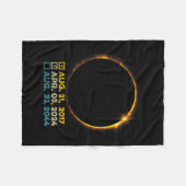 Eclipse 2024全体太陽ののチェックリスト2017 2 フリースブランケット (正面(横))