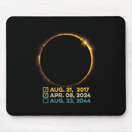 Eclipse 2024全体太陽ののチェックリスト2017 2 マウスパッド (正面)