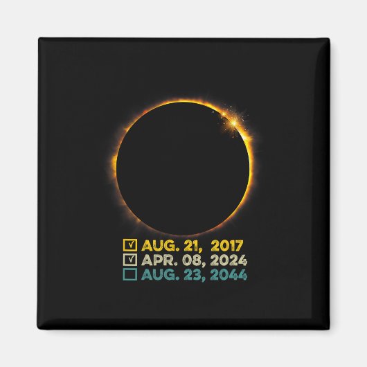 Eclipse 2024全体太陽ののチェックリスト2017 2 マグネット (正面)