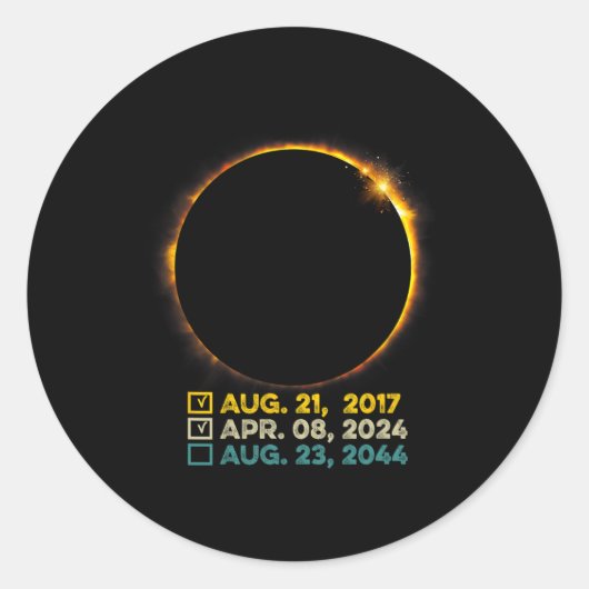 Eclipse 2024全体太陽ののチェックリスト2017 2 ラウンドシール (正面)
